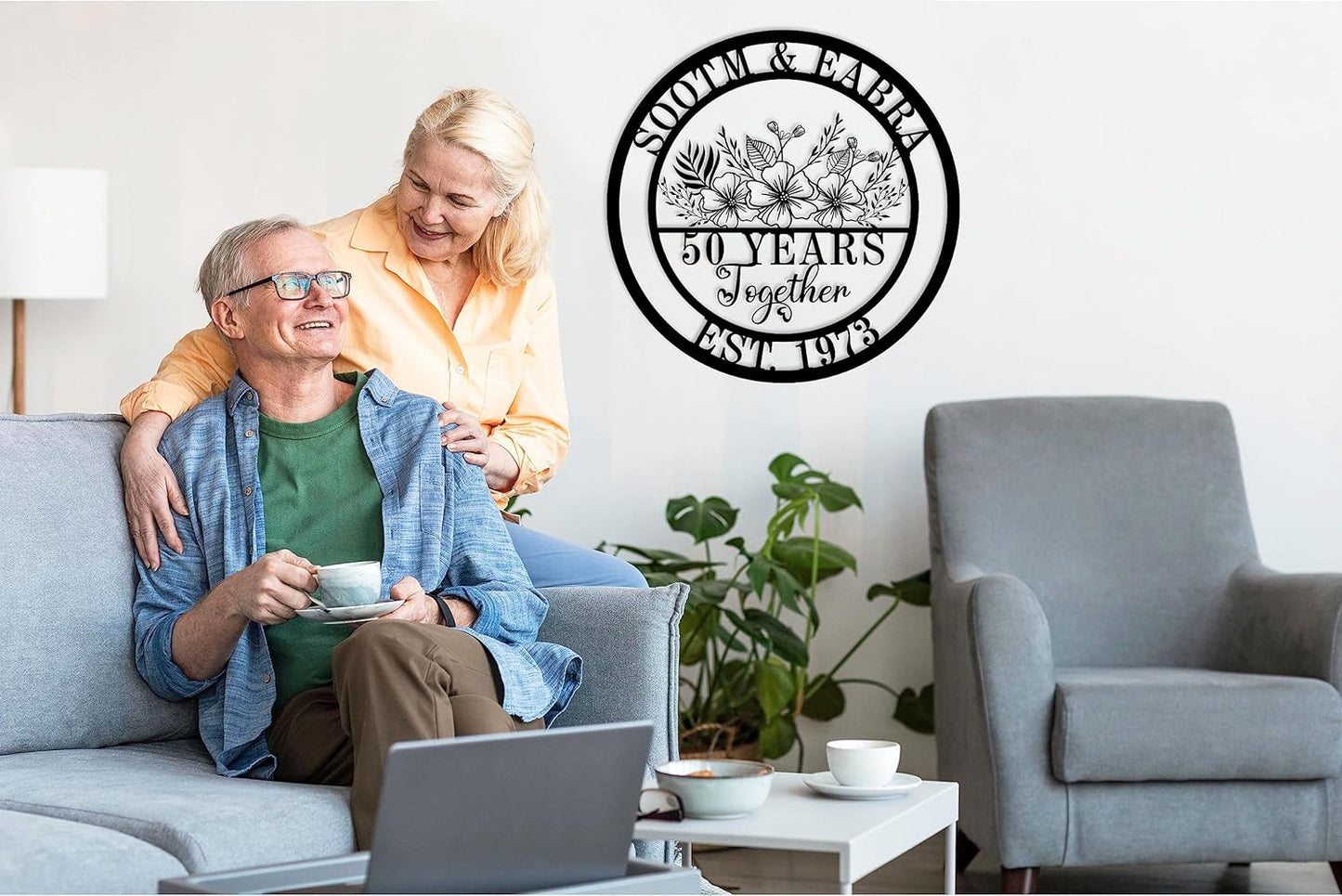 Wedding Gifts for Couples 2025 Last Name Signs for Home Personalized Metal Signs Monogram Wall Decor Personalized Family Name Anniversary Wedding Gift