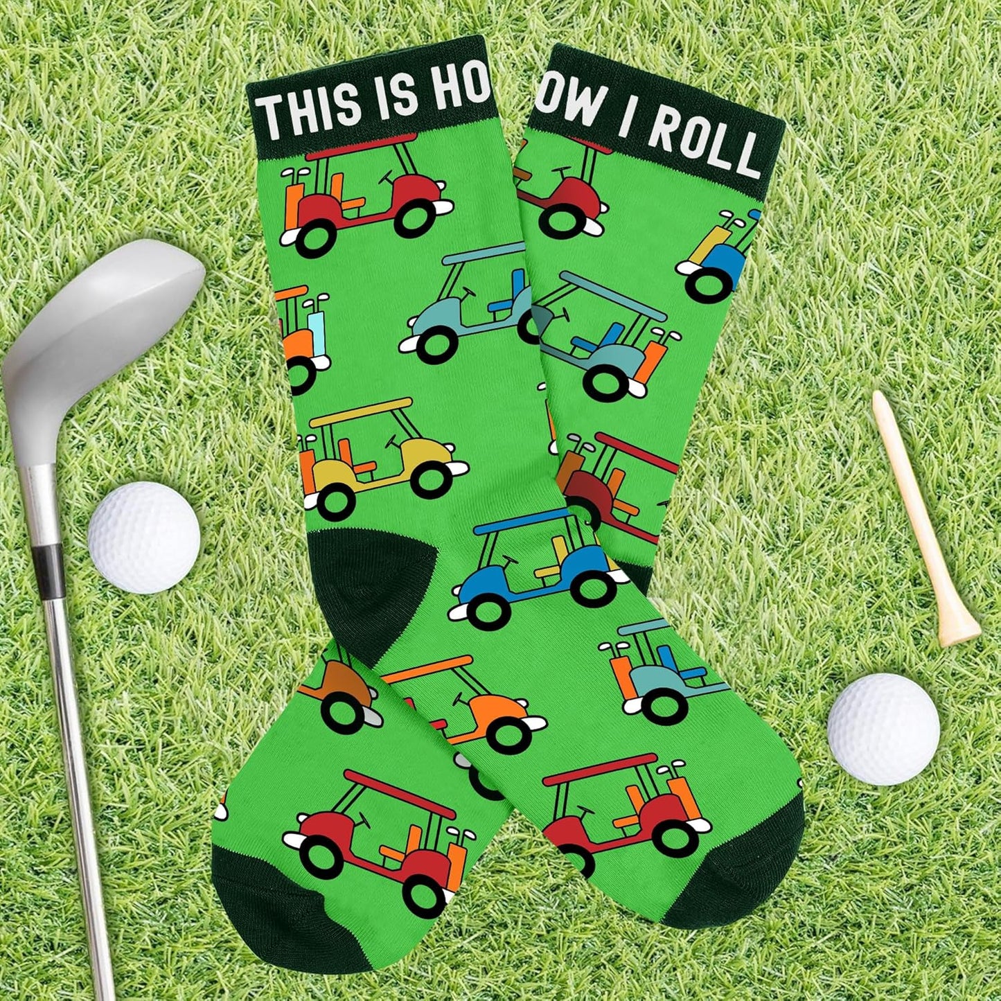 VICRAZY Golf Gifts for Men, Women - Golf Accessories, Golf Socks for Dad, Mom - Funny gift, Christmas Gifts, Stocking Stuffer
