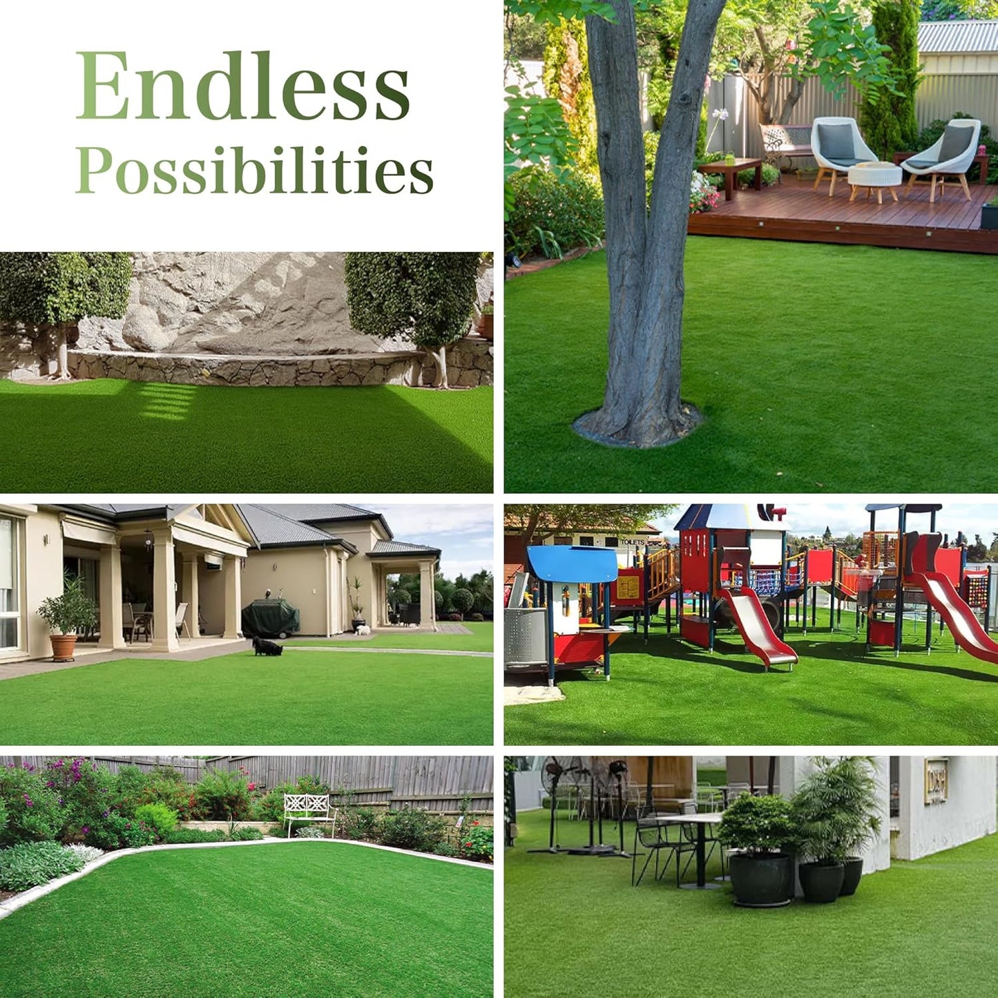 Artificial Grass Turf Rug 3.3 x 15 FT - Realistic Fake Grass Outdoor Carpet with Drainage, 1.2” High Synthetic Lawn Mat for Patio, Balcony, Garden, Pet-Friendly Indoor/Outdoor Use