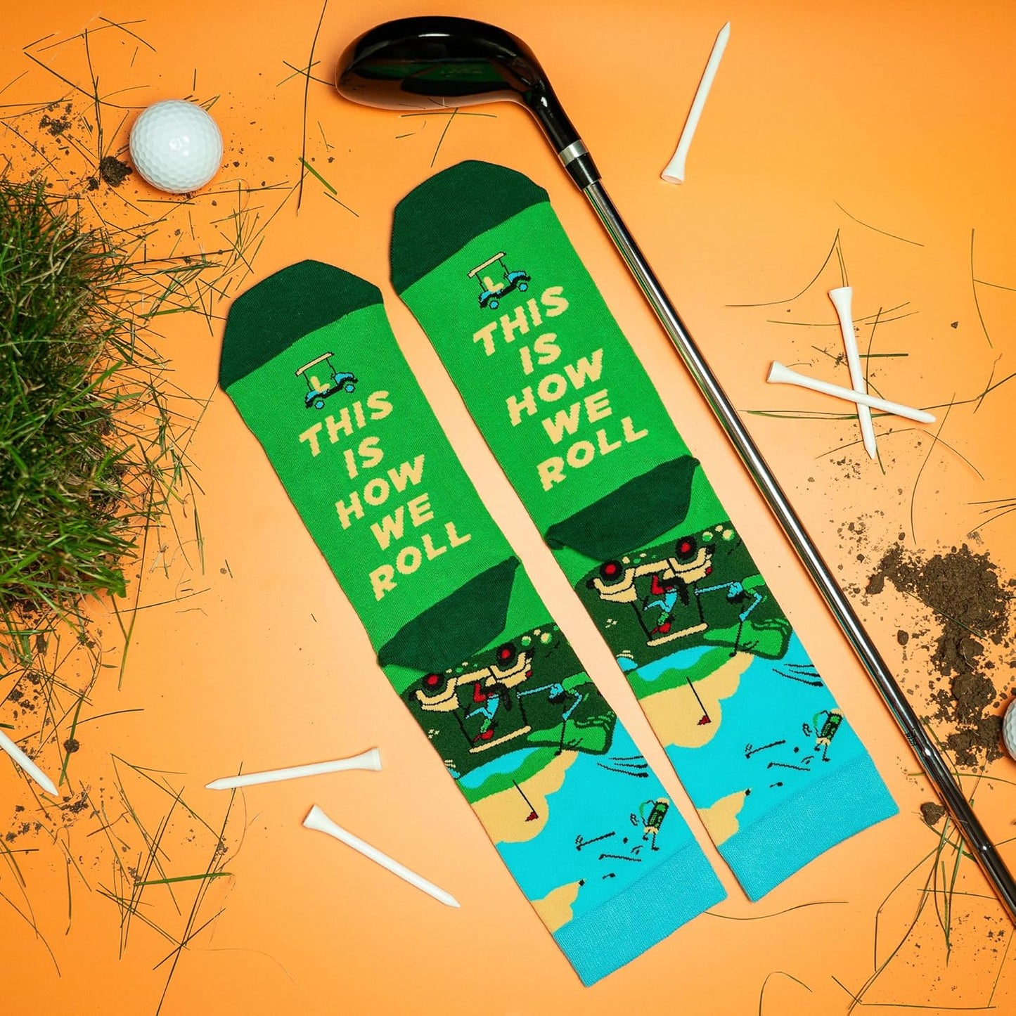 Lavley Funny Golf Socks - Fun gift for golfers - Unisex one size fits most - Great for birthdays or stocking stuffers