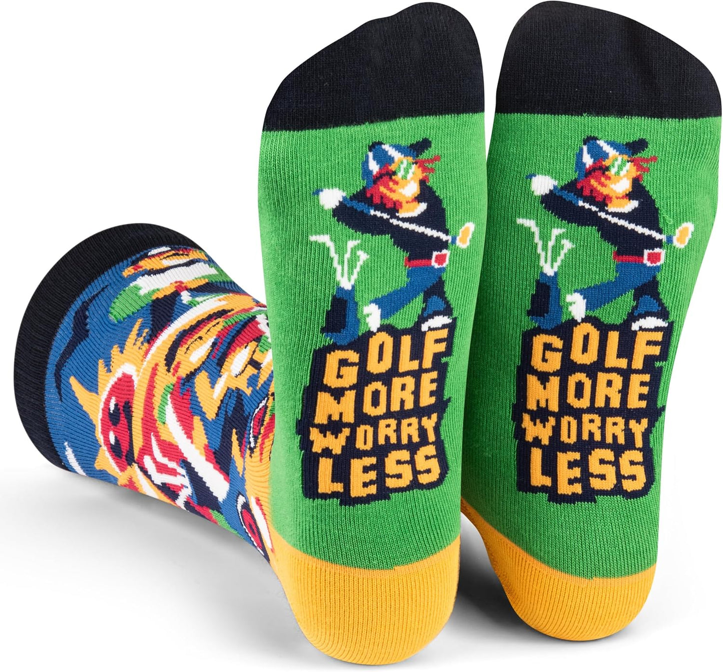 Lavley Funny Golf Socks - Fun gift for golfers - Unisex one size fits most - Great for birthdays or stocking stuffers
