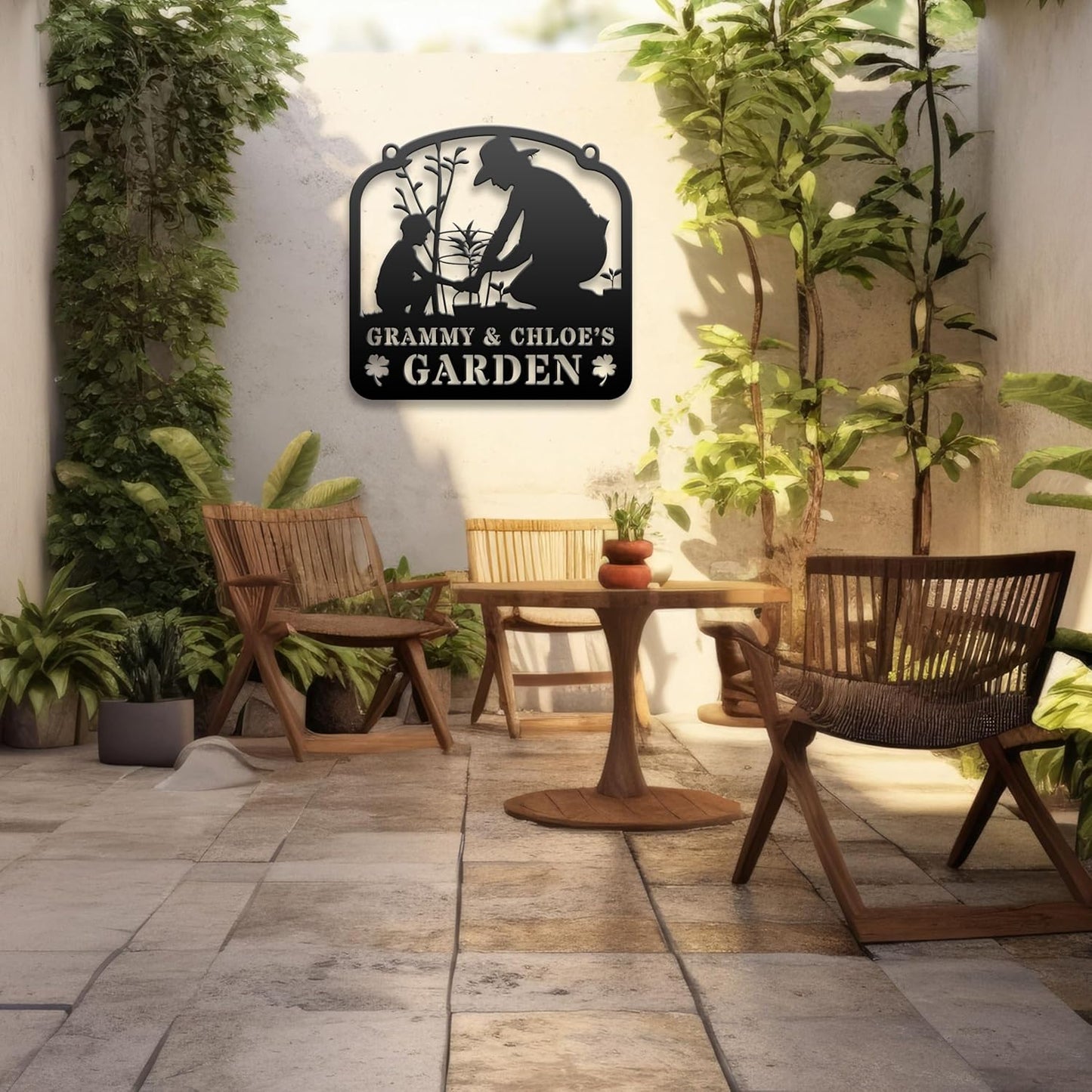 Personalized Family Garden Metal Sign, Custom Gift for Parents, Grandparents,Garden Decor