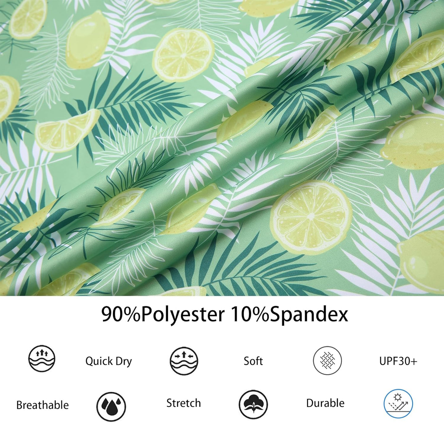 Alex Vando Mens Hawaiian Golf Shirt Moisture Wicking Digital Print Golf Shirts for Men