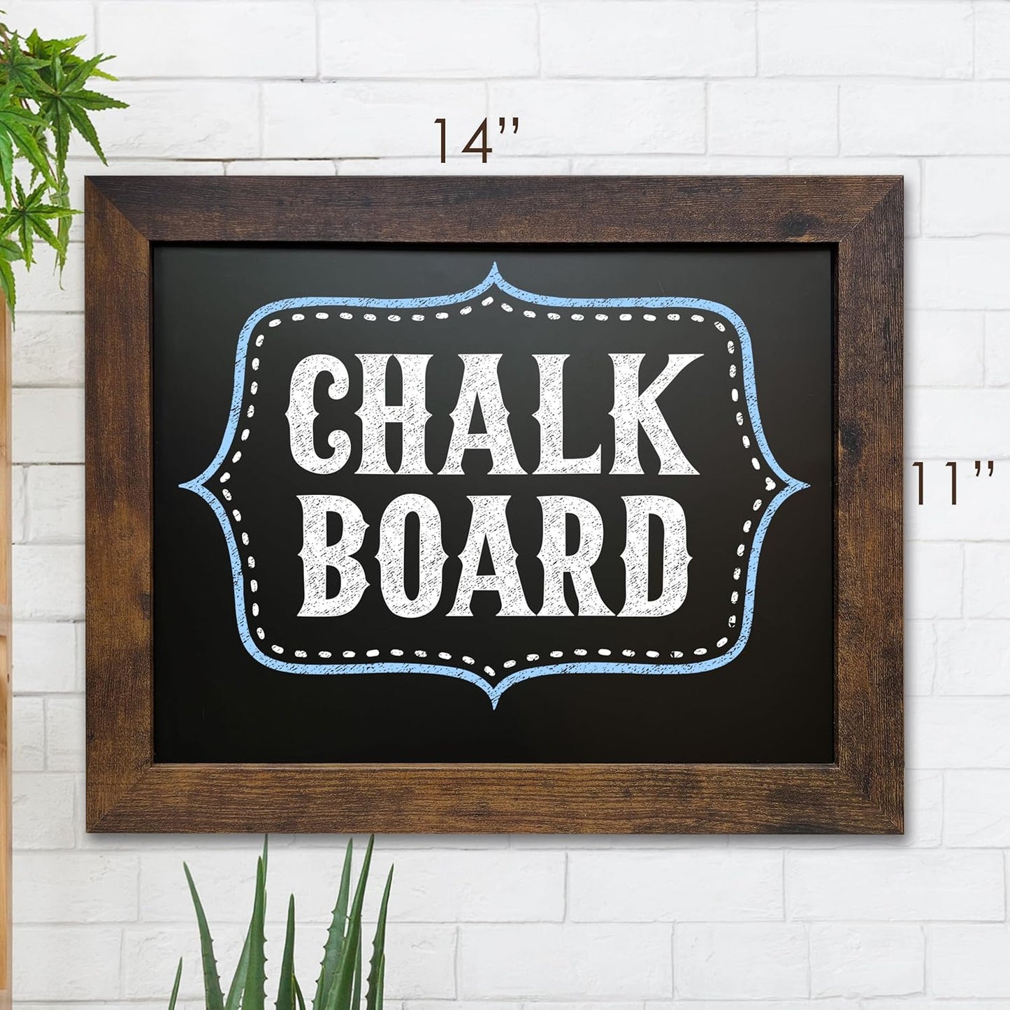 Loddie Doddie Magnetic Chalkboard for Wall - 11 x 14 in Rustic Frame - Easy-to-Erase & Stain-Resistant Chalkboard Calendar & Magnet Board