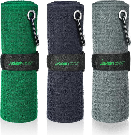 Pro Golf Towel Microfiber Golf Towel for Golf Bags (16" X 16") with Hook, Loop Fastener and Gift Box, Essentials Golf Accessories for Men, Golf Gifts for Men/Women