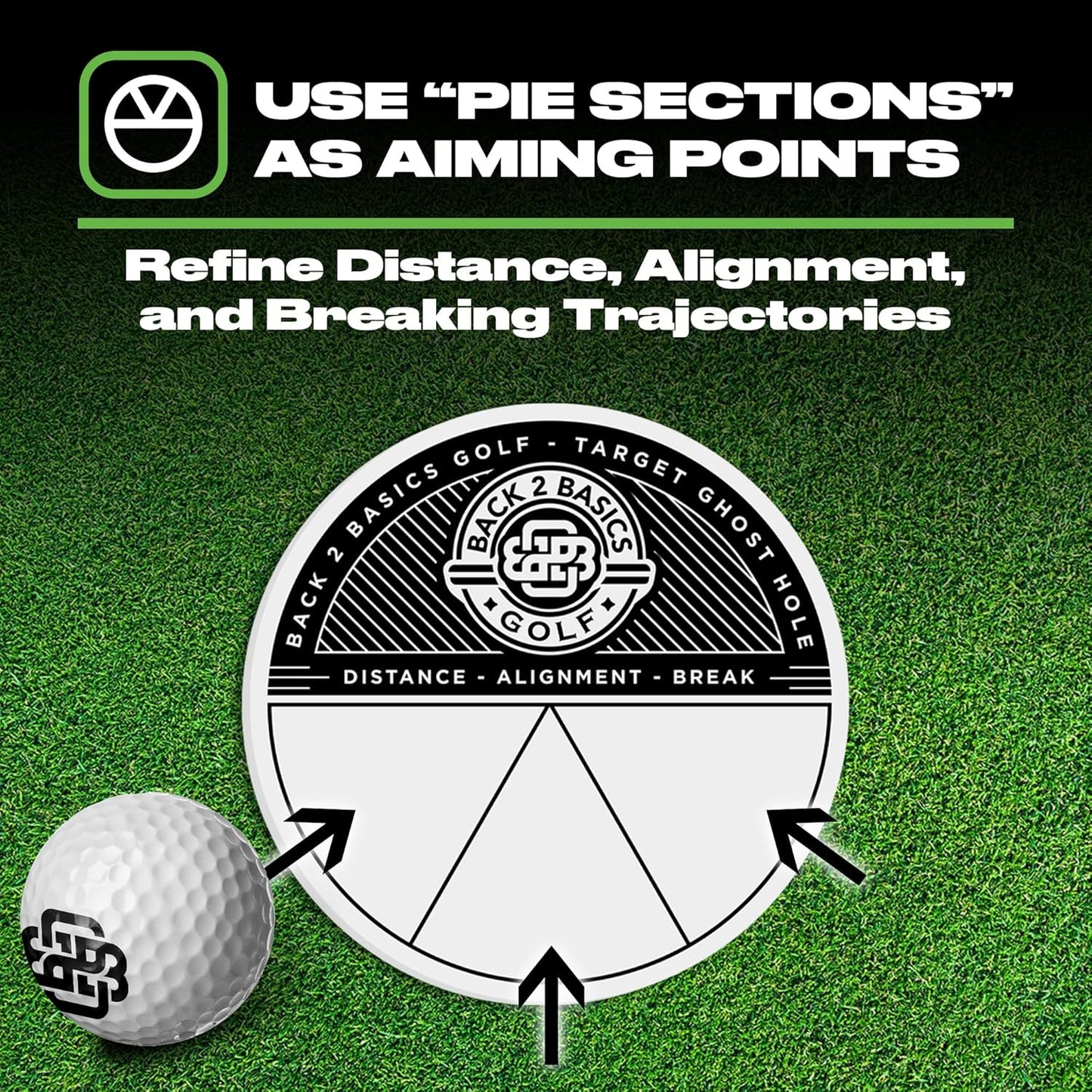 3-Pack Target Ghost Holes for Golf Training, Putting Aid for for Distance, Alignment, and Break Training - Ghost Golf Practice Hole, Putting Training Aid, Practice Putting Green Indoor & Outdoor Use
