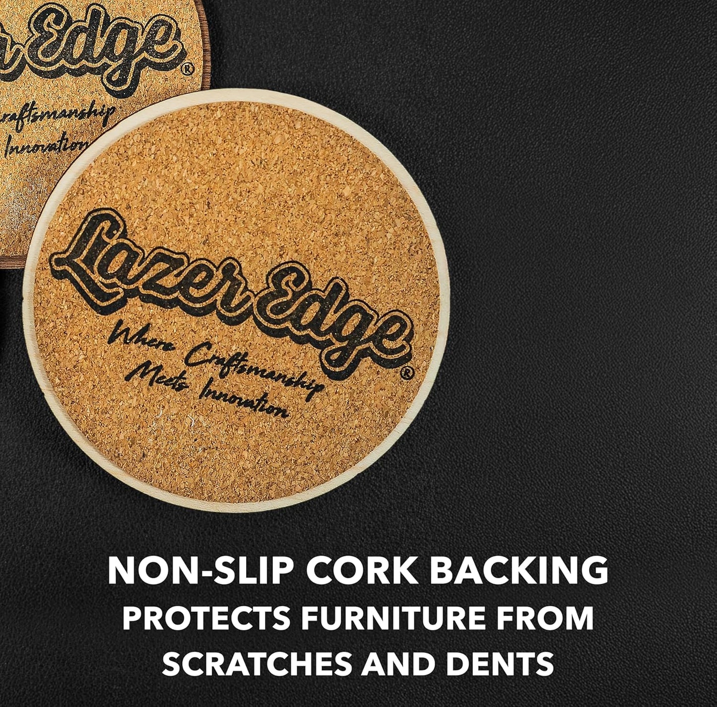 LazerEdge U.S. Space Force Wooden Coaster Set – Cherry Wood – Handcrafted Collectible 4-Pack | Made in USA | Officially Licensed Product (Space Force)