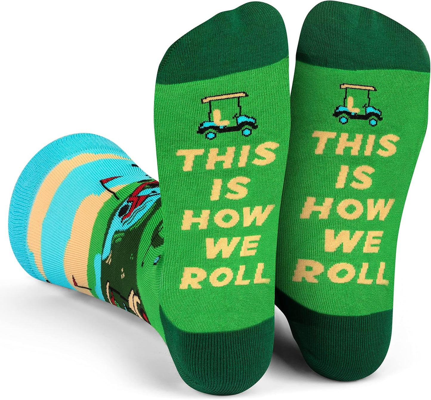 Lavley Funny Golf Socks - Fun gift for golfers - Unisex one size fits most - Great for birthdays or stocking stuffers