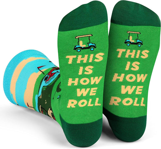 Lavley Funny Golf Socks - Fun gift for golfers - Unisex one size fits most - Great for birthdays or stocking stuffers