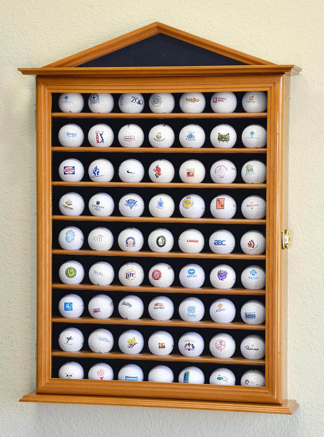 Golf Ball Display Case Holder Cabinet Wall Rack Stand Select Your Size 98% UV Lockable 5 Sizes 4 Colors to Choose
