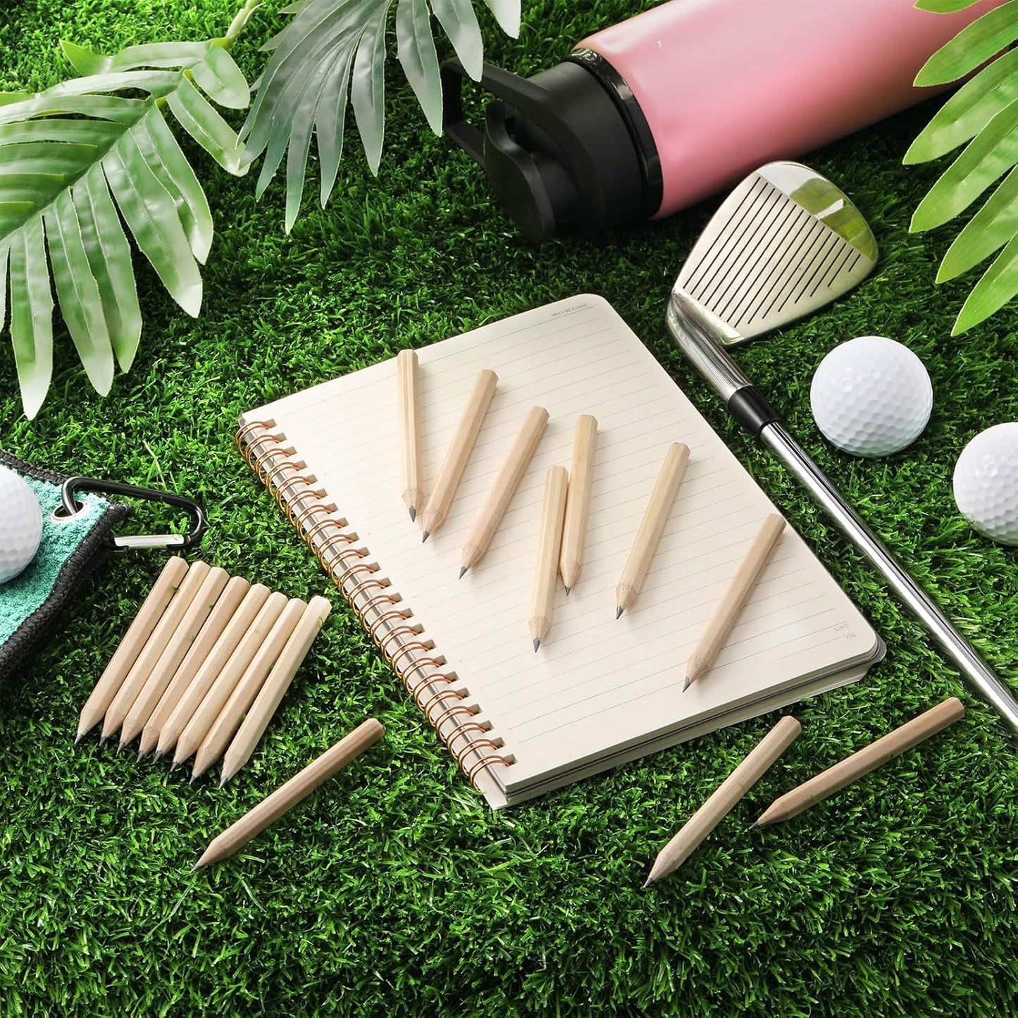 Yexiya Golf Pencils Bulk Half 2 HB 3.5 Pre Sharpened Hexagonal Yellow Wood Mini Pencils for Party Favors Kids School Classroom Office Supplies(500 Pcs)