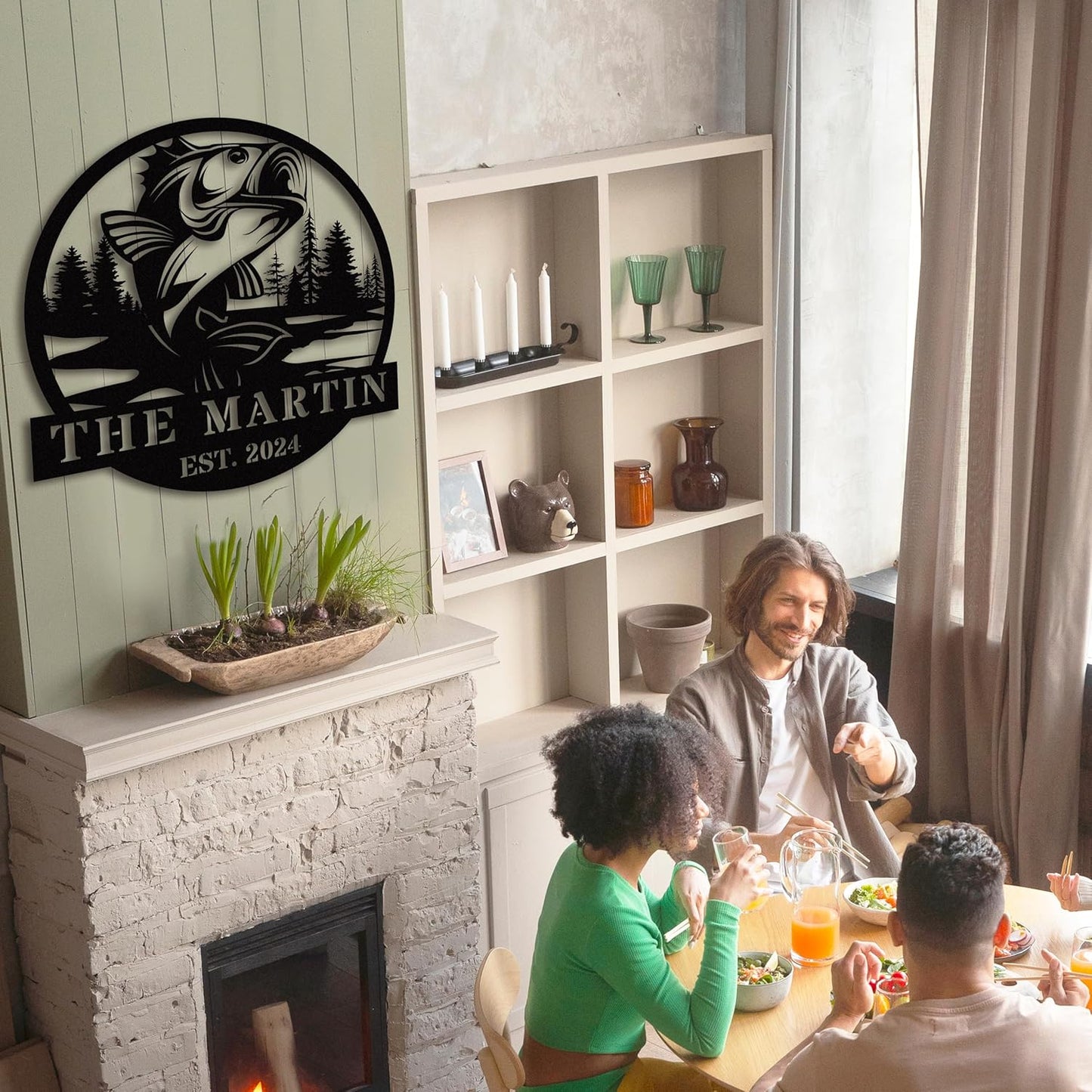 Custom Fish Metal Name Sign, Personalized Family Name Sign, Fishing Gifts for Men, Custom Fishing Metal Sign, Fisherman Gift