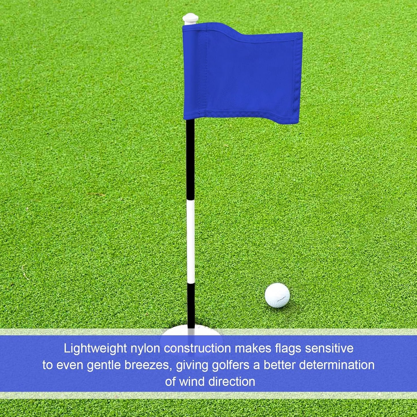 Oudain 6 Pcs Golf Target Flag with Tube Inserted Waterproof Putting Golf Flags 420D Nylon Mini Pin for Yard Indoor Outdoor Backyard Garden Portable, 8 x 6 Inch