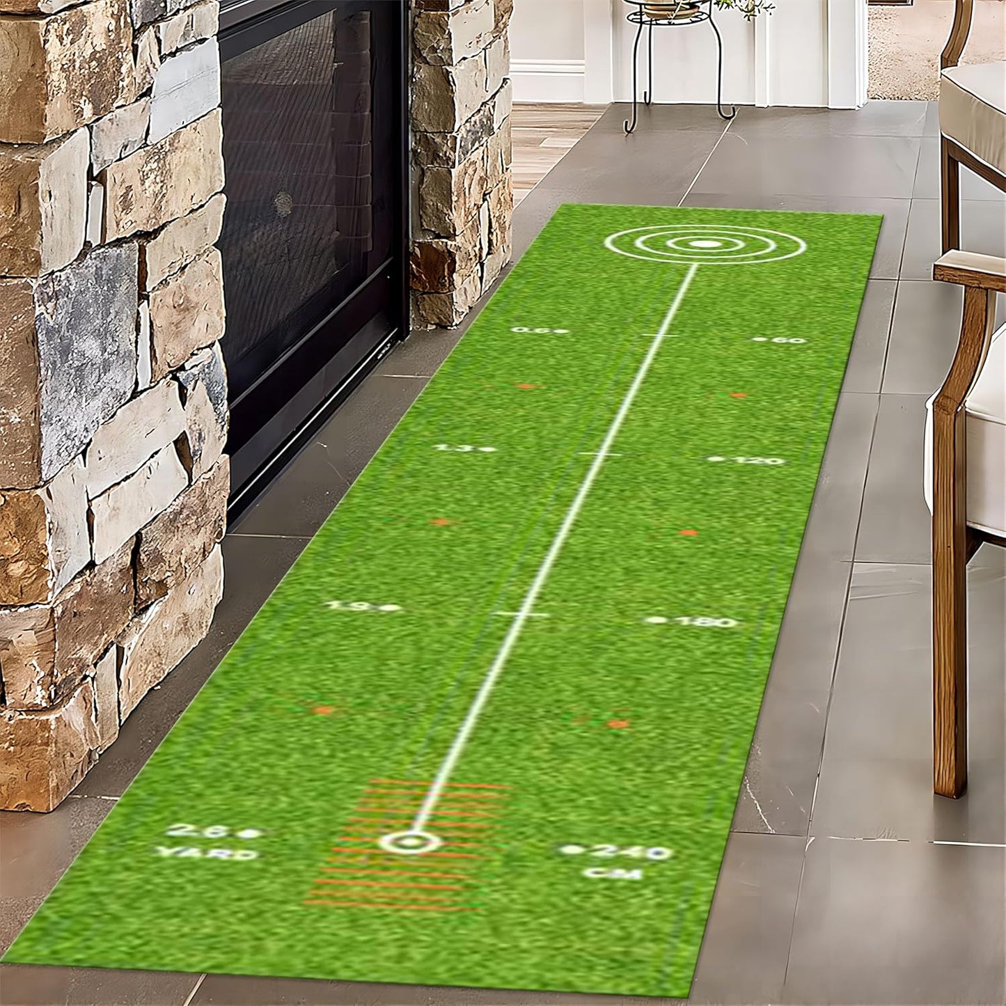 Golf Throw Carpet Runner for Entrance, 4x10ft, Sports Lawn Entrance Rug, Cozy Soft Home Decor Absorbent Kids Rugs, Foldable Washable Breathable Anti-Slip Rug for Front Door Dining Room