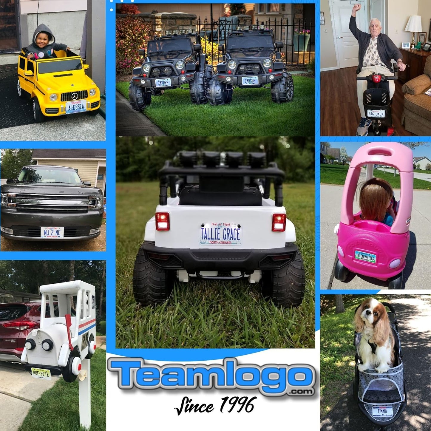 TEAMLOGO Personalized Louisiana Souvenir License Plate - Sizes for Kid's Bikes, Cars, Trucks, Cart, Key Rings Version 1 (3 X 6 Aluminum Name Plate)