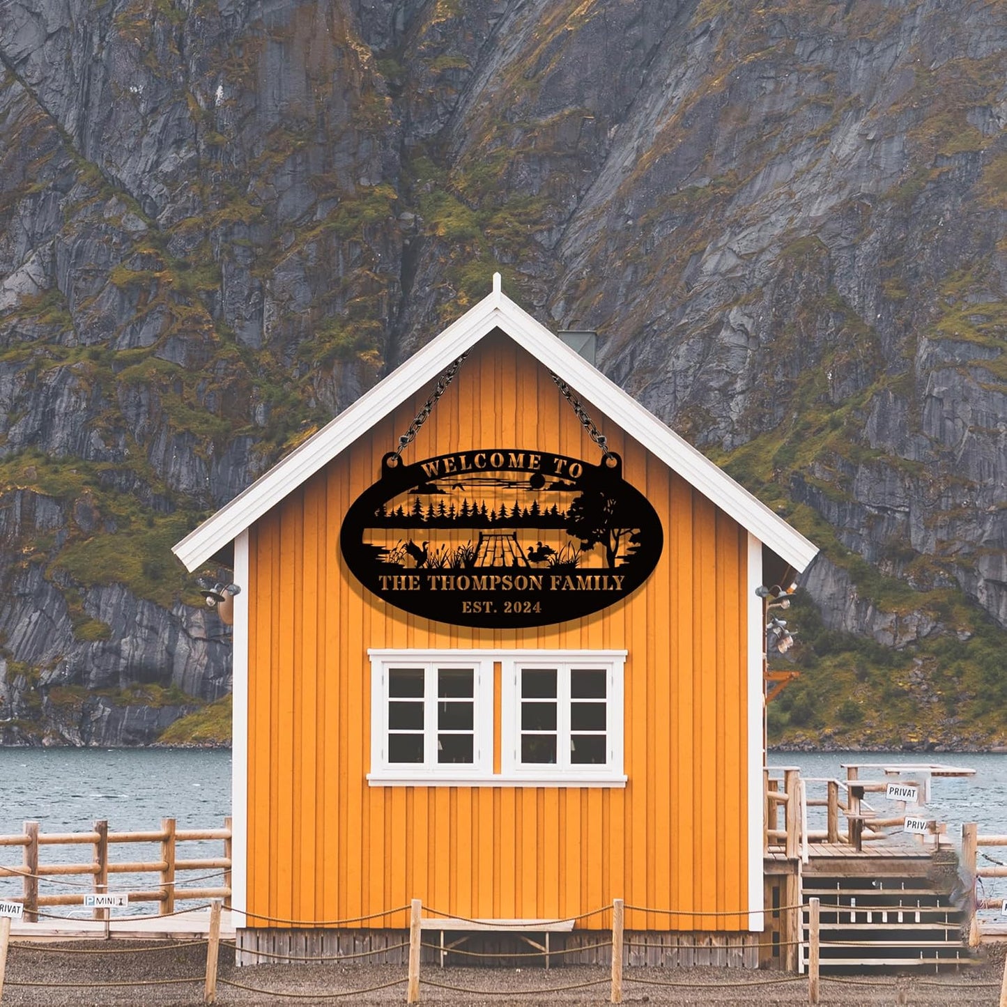 Personalized Lake Dock Metal Sign, Custom Outdoor Metal Sign, Personalized Family Lake Lot Sign, Dock Signs, Lakeside Signs, Outdoor Decor