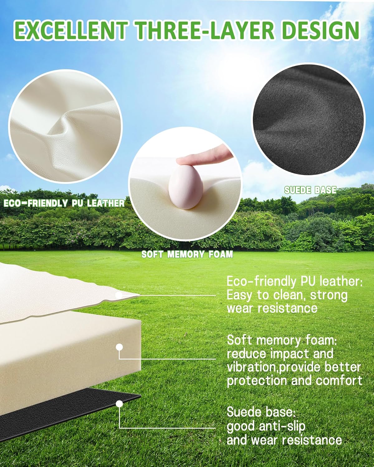 Universal Rear Replacement Cushions for Golf Cart Flip Rear Seat,Golf Cart Back Seat for EZGO TXT RXV ST for ST Sport for Valor Models for Club Car,Seat Bottom Cushion and Back Cushion Set
