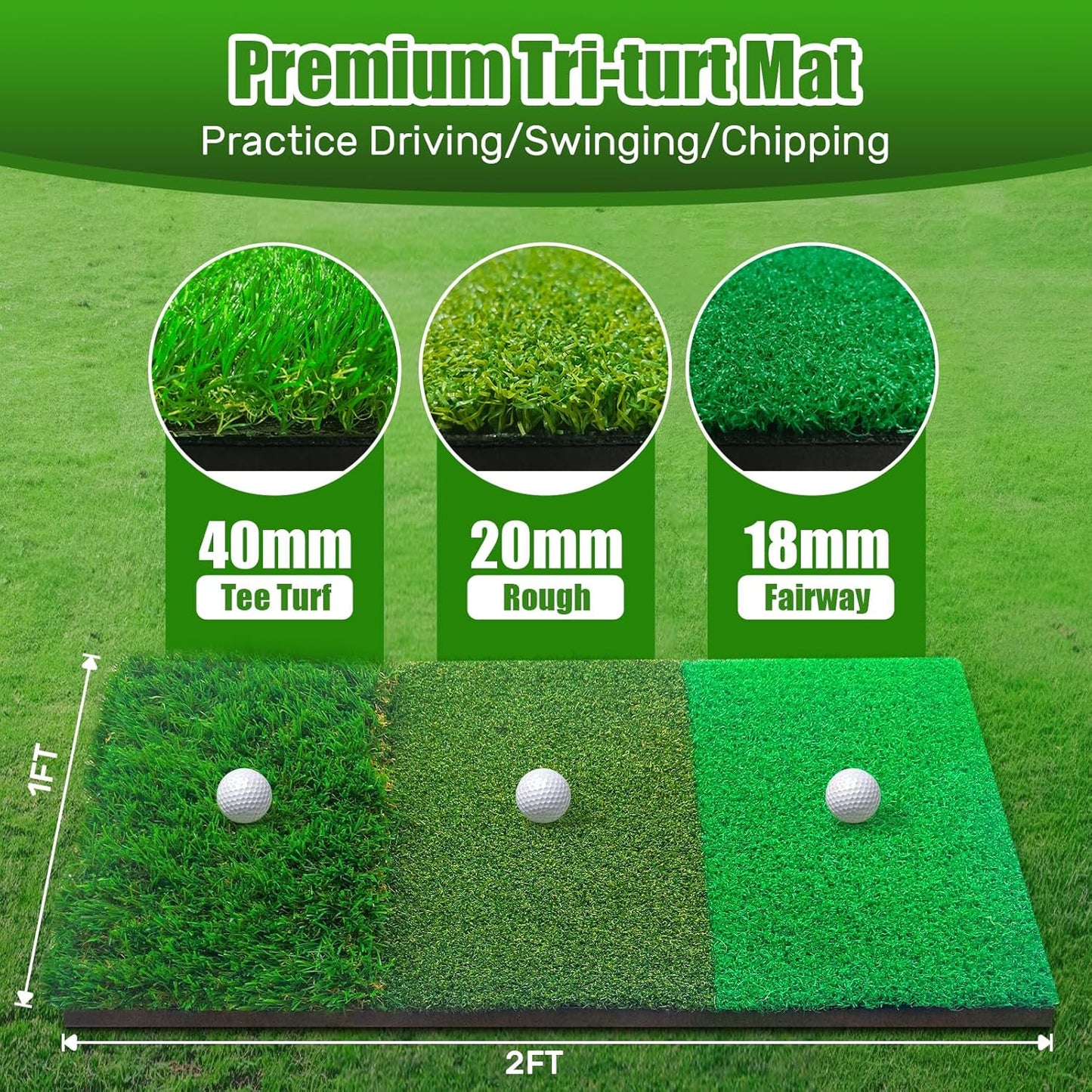 Golf Net with Practice Mat,Golf Hitting Aid Nets 10x7FT for Backyard Driving Chipping Training Swing,Gifts for Men Dad Him and Golfer