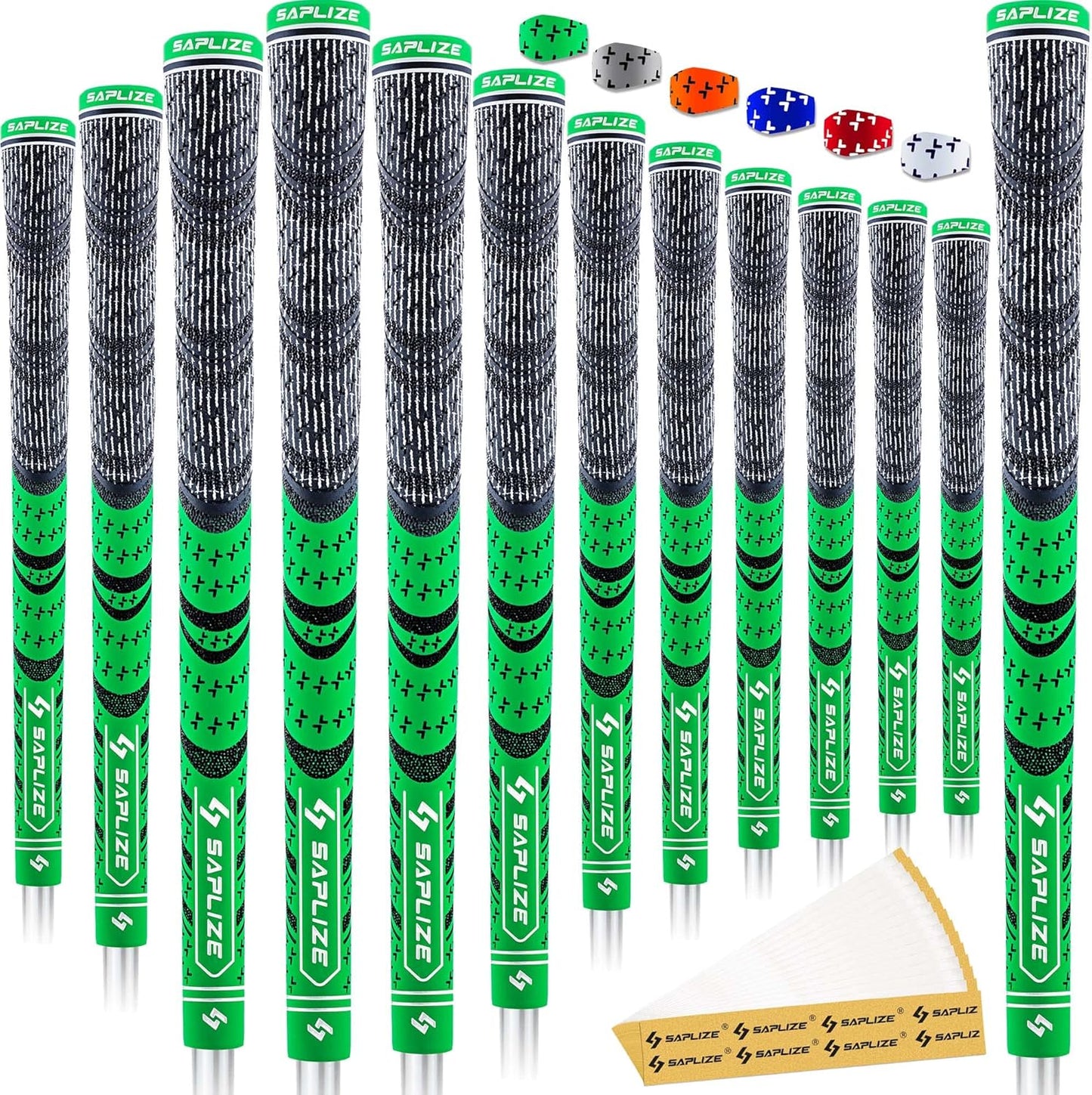 SAPLIZE Cross Cord Golf Grips Set of 13 Grips with Tape or Full Regripping Kit, Std/Mid/Jumbo, Low Taper Design, Multi-compound Hybrid, Anti-Slip Golf Club Grips, CL03 Series