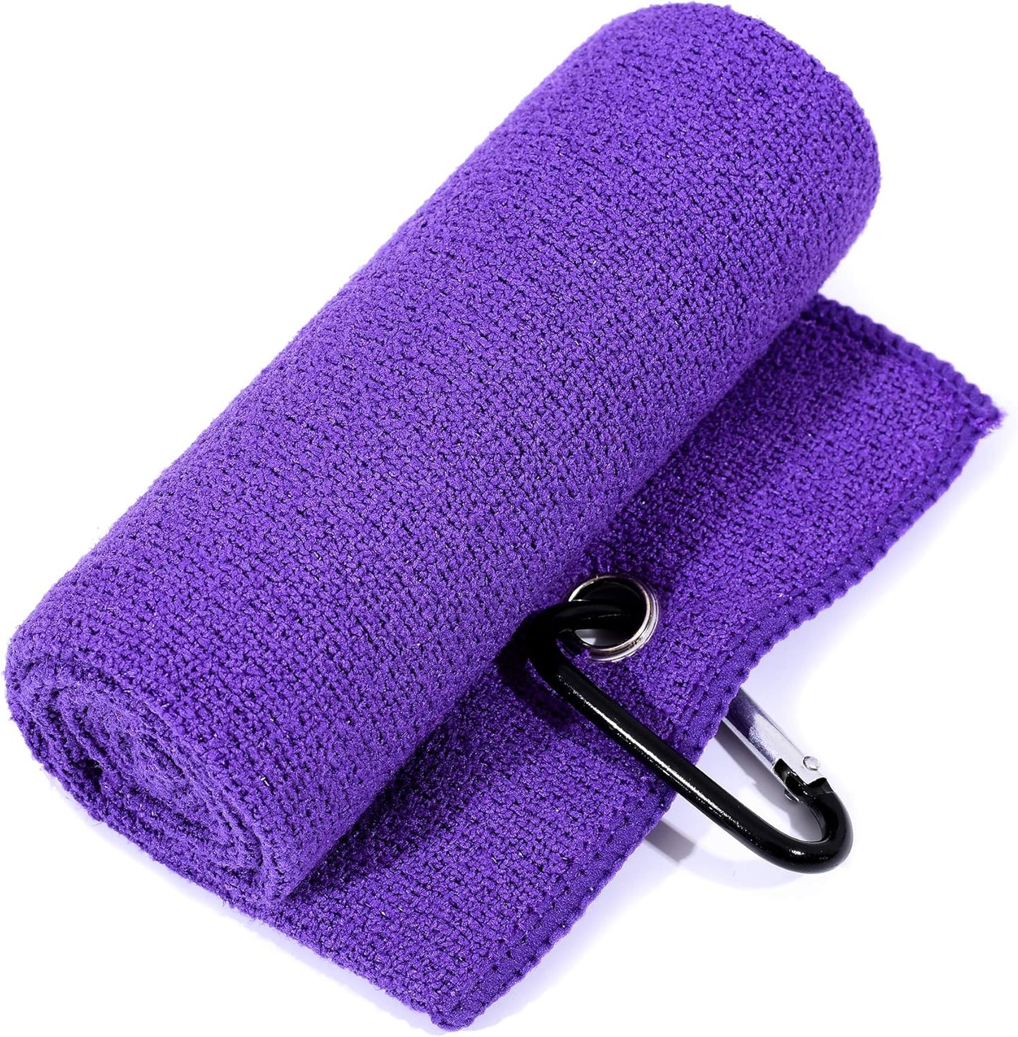 Mile High Life Tri-Fold Golf Towel, 2-in-1 Club & Ball Cleaner, Scratch-Free Scrubbing Side + Ultra-Soft Microfiber, Heavy-Duty Clip, Quick-Dry