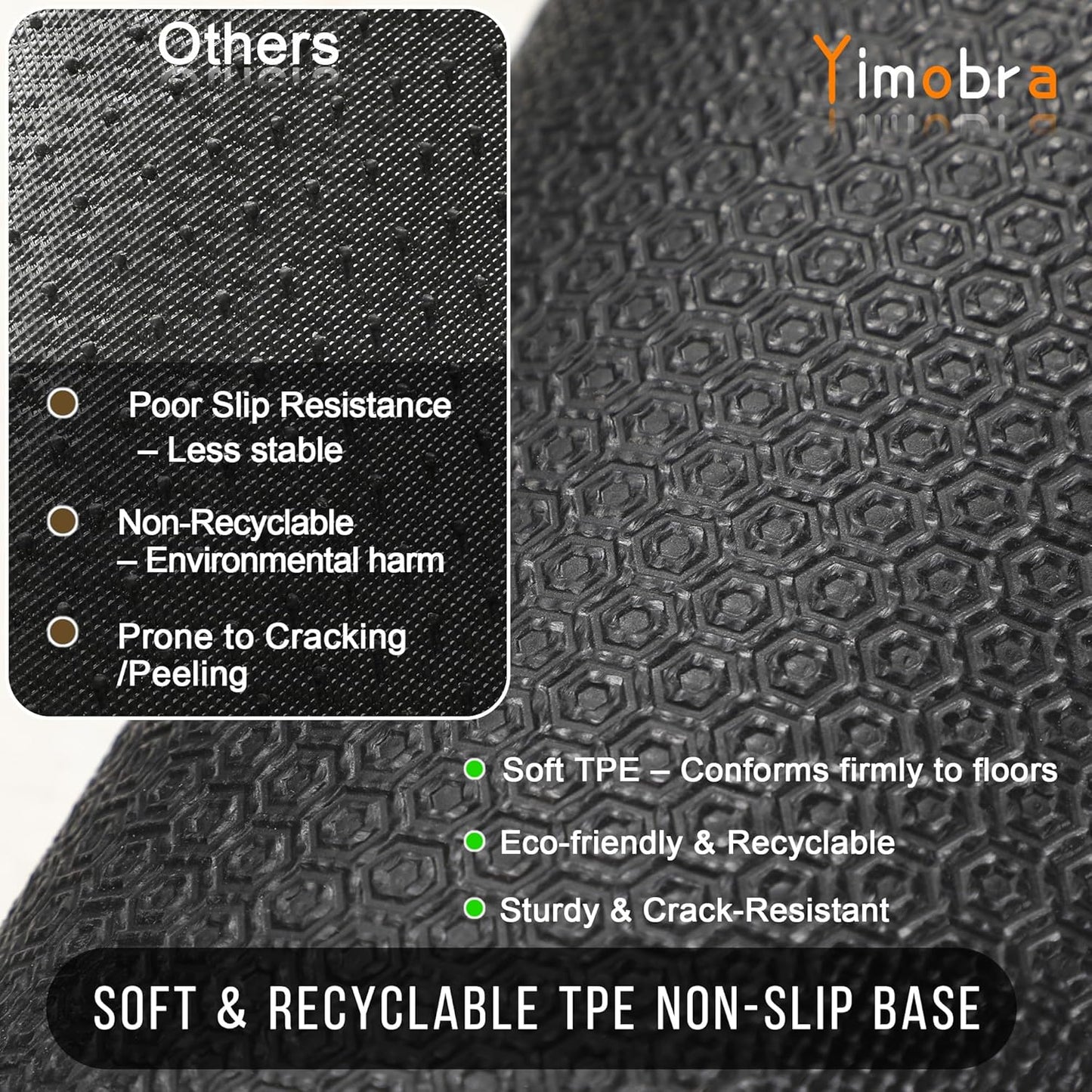 Yimobra Welcome Mat Outdoor Indoor, All-Season Waterproof Front Door Mat Outside Entrance, All-Weather Heavy Duty Non-Slip Doormat, Low Profile Porch Patio Entrance Mats, 36x24, Brown