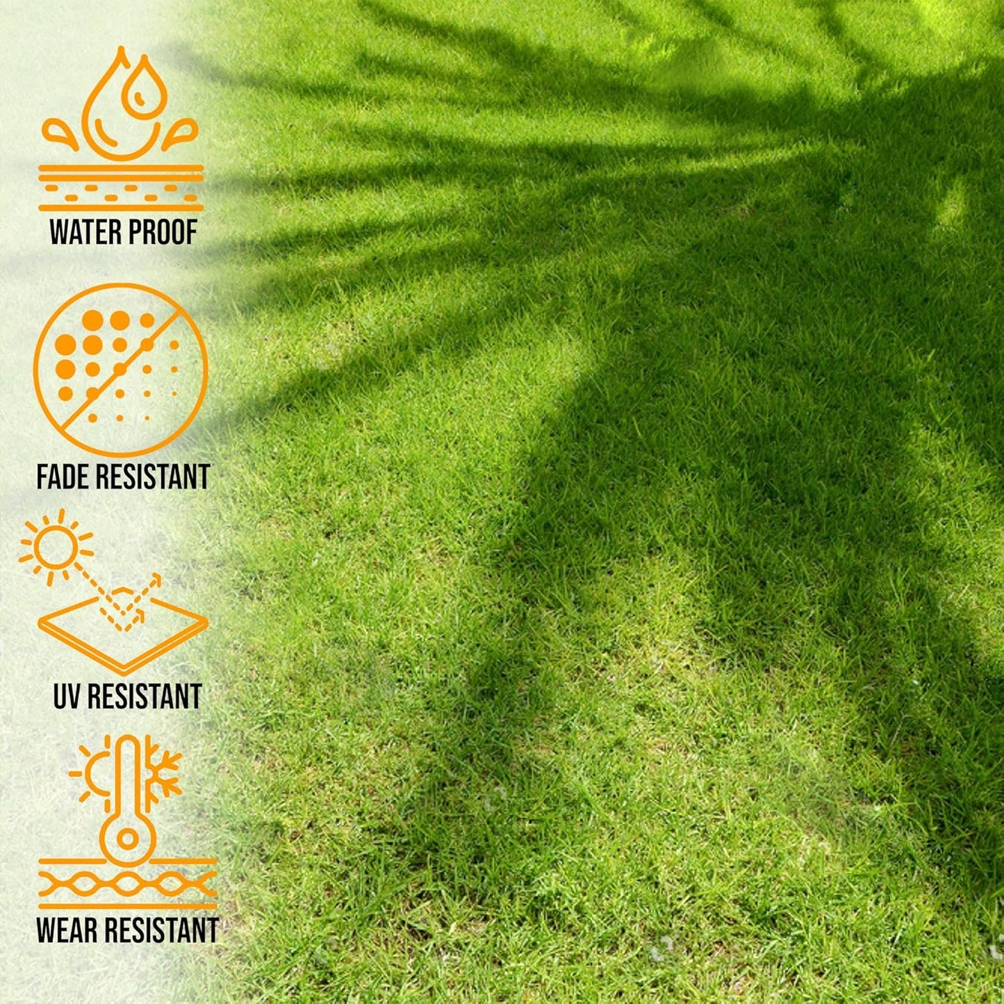 Ottomanson 2'7" x 38' Artificial Faux Grass Rug - Realistic Turf with UV Protection - Perforated for Easy Drainage - Durable, Hose-Off Synthetic Lawn Carpet for Indoor & Outdoor Use, Green