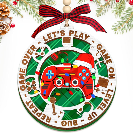 HEXMOZ Gaming Christmas Ornaments - Gamer Ornaments for Christmas Tree - Video Gamer Gifts for Teen Boys, Gamers, Sons, Brothers - Holiday Present Ideas - Xmas Ornament Decorations 2025