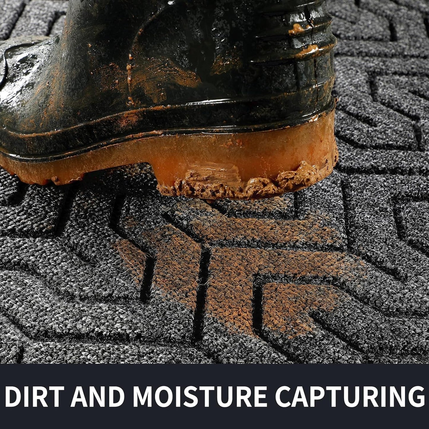 Yimobra Front Door Mat Outside Entrance 29.5x17, Waterproof Heavy Duty Outdoor Mats for Front Door, Non Slip Rubber Entry Mat for Garage Patio Indoor, Mix Grey