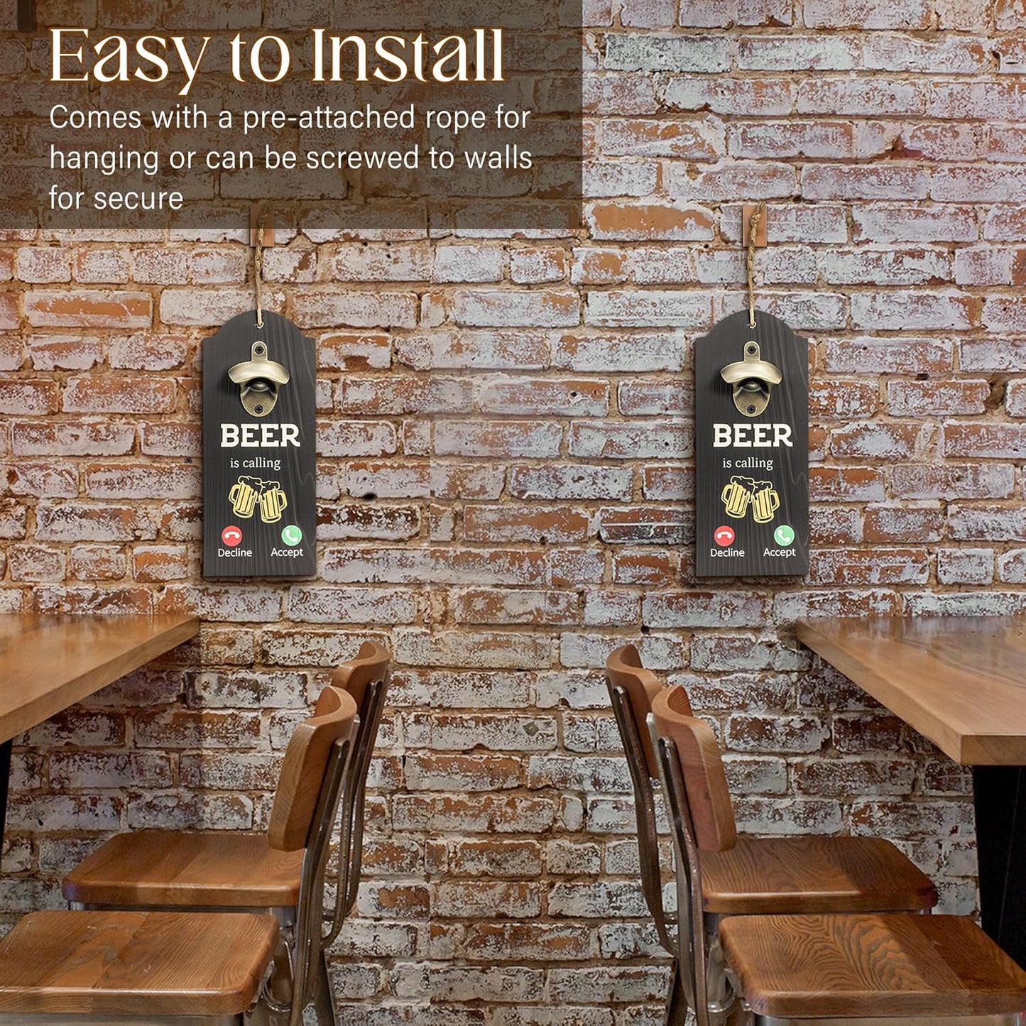 Beer Bottle Opener, Outdoor Bottle Opener wall Mounted, 4.7×11 in for Home Pub, Man Cave, Patio, Kitchen, Gift for Beer Lovers