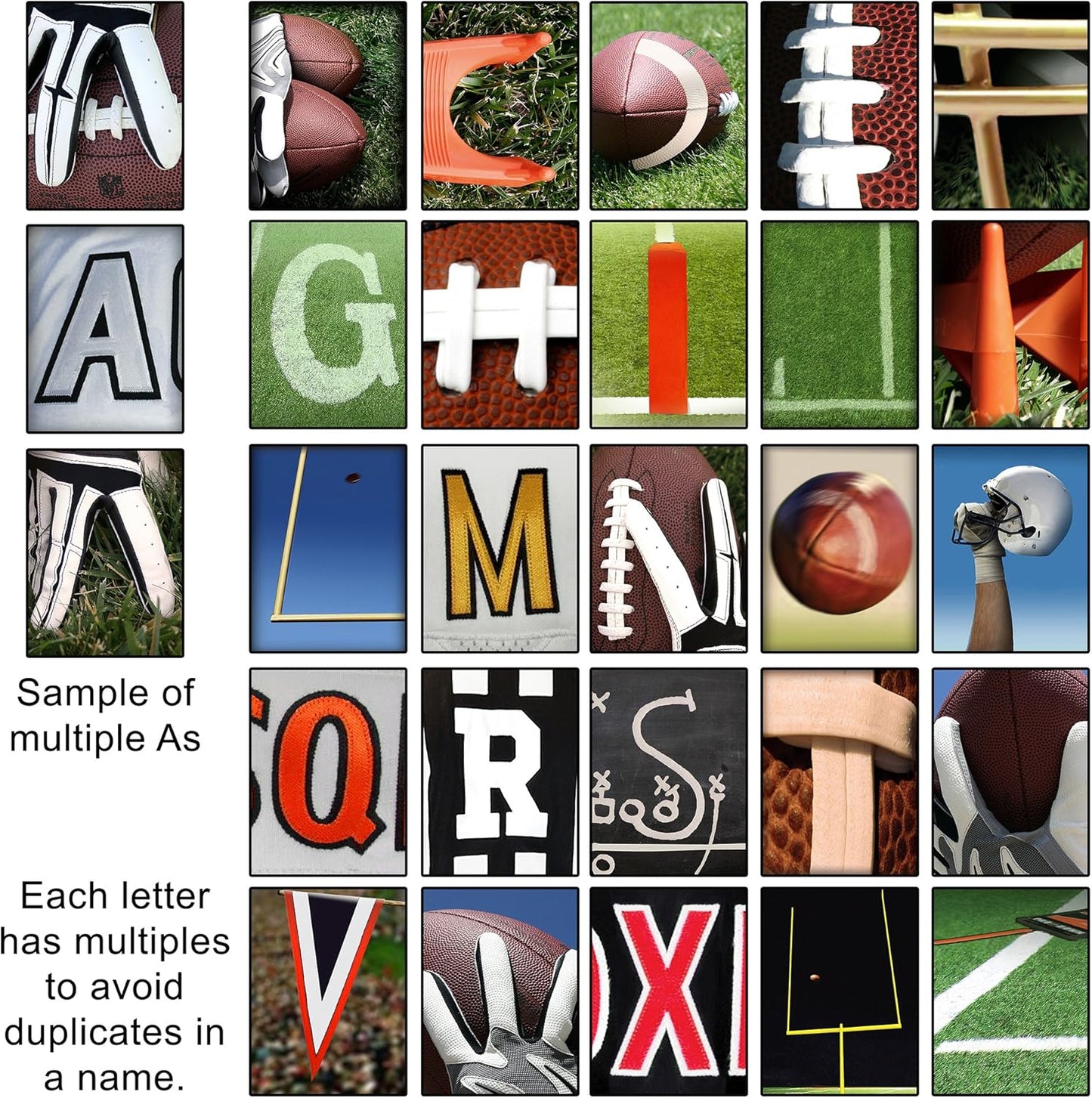 Personal-Prints FOOTBALL Personalized Décor or Gift for the Coach, Player or Fan |Customized Football Name Wall Art Gift (6"x18" Stretched Canvas)
