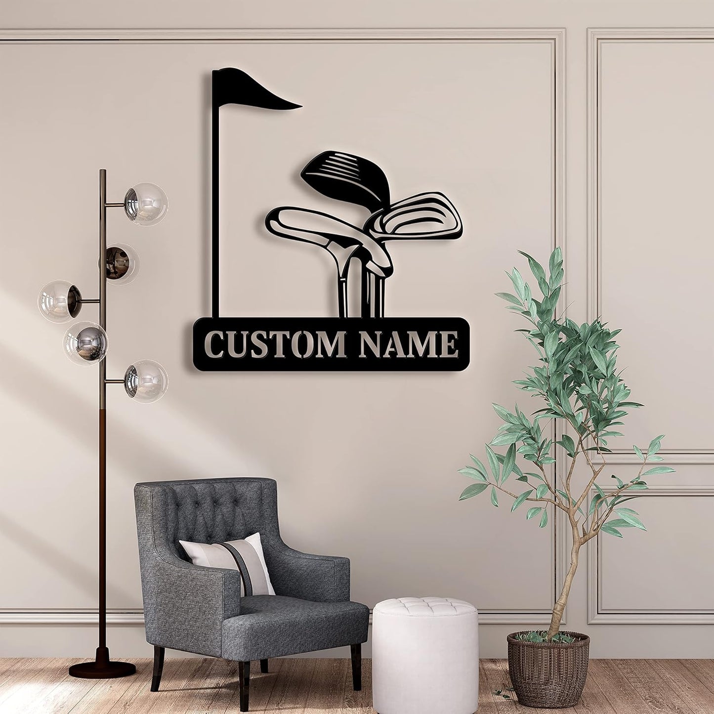 Custom Golf Metal Sign Golf Metal Wall Art,Custom Crossed Golf Metal Wall Art,Personalized Golfer Name Sign Decoration For Room, Hole Golf Club Decoration , Gift For Golfer, Golf Lovers, Home Decor, Gift For Dad, Son, Sports Lovers, Christmas Gift