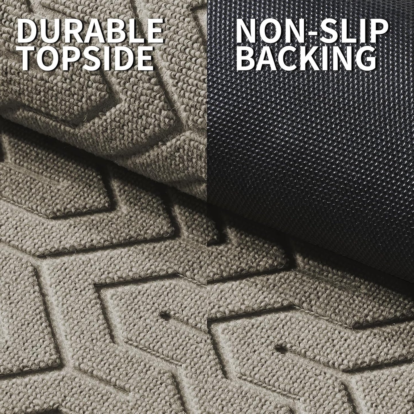 Yimobra Large Door Mat Outside Entrance 47x32, Waterproof Heavy Duty Outdoor Mats for Front Door, Non Slip Rubber Entry Mat for Garage Patio Indoor, Easy Clean, Beige