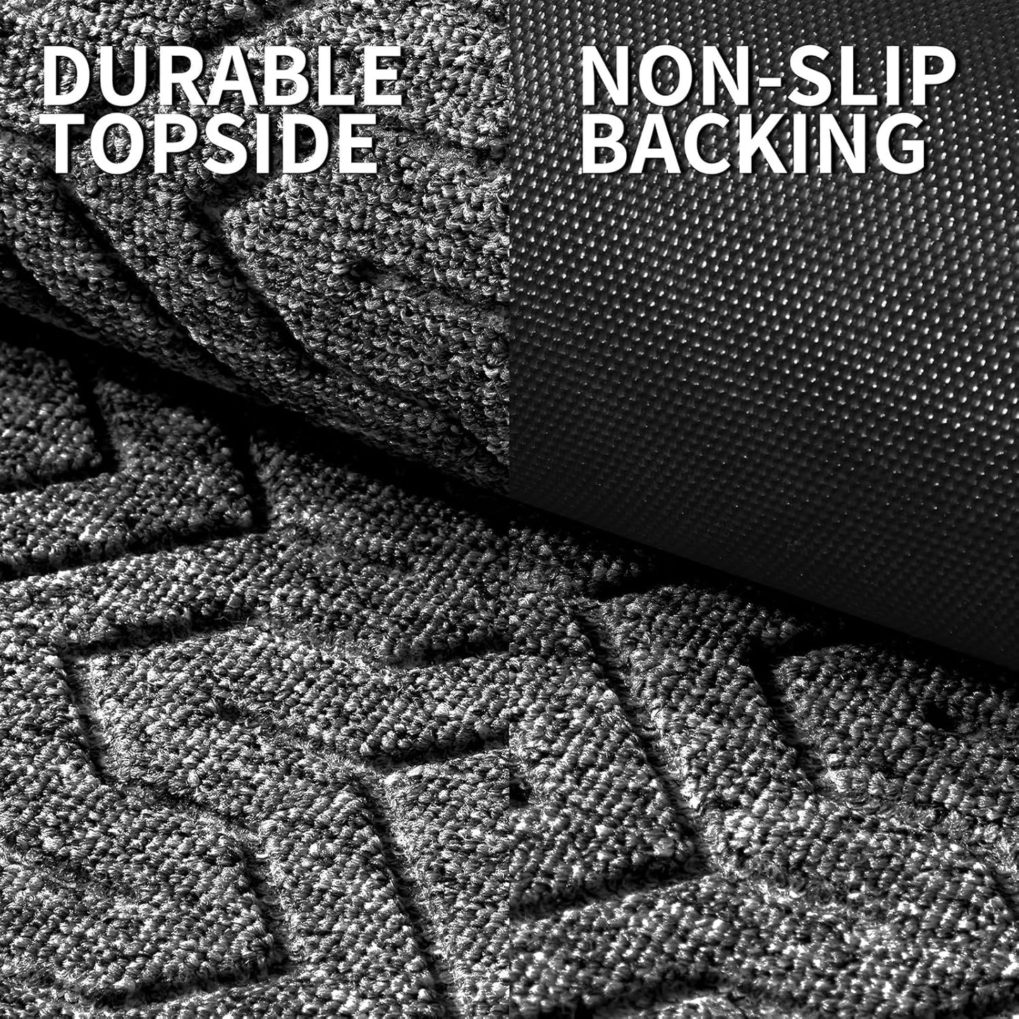 Yimobra Large Door Mat Outside Entrance 47x32, Waterproof Heavy Duty Outdoor Mats for Front Door, Non Slip Rubber Entry Mat for Garage Patio Indoor, Easy Clean, Mix Grey