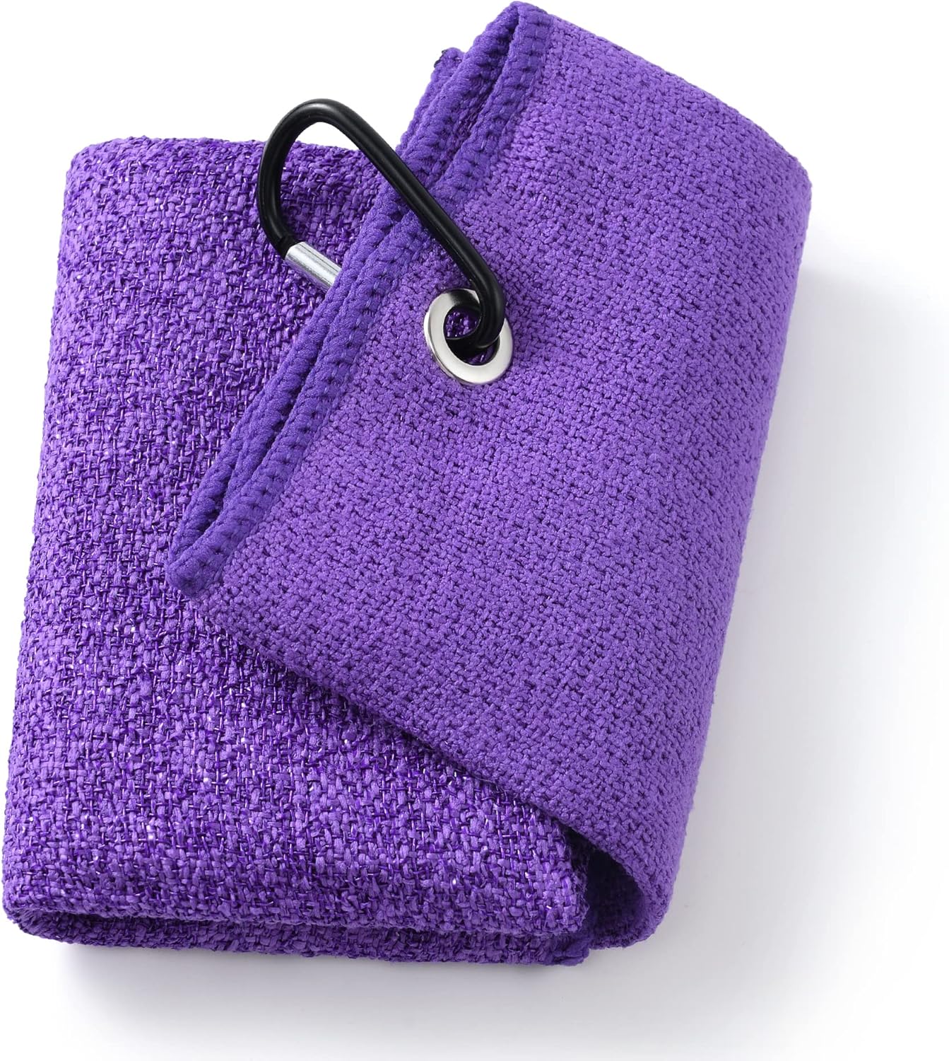 Mile High Life Tri-Fold Golf Towel, 2-in-1 Club & Ball Cleaner, Scratch-Free Scrubbing Side + Ultra-Soft Microfiber, Heavy-Duty Clip, Quick-Dry