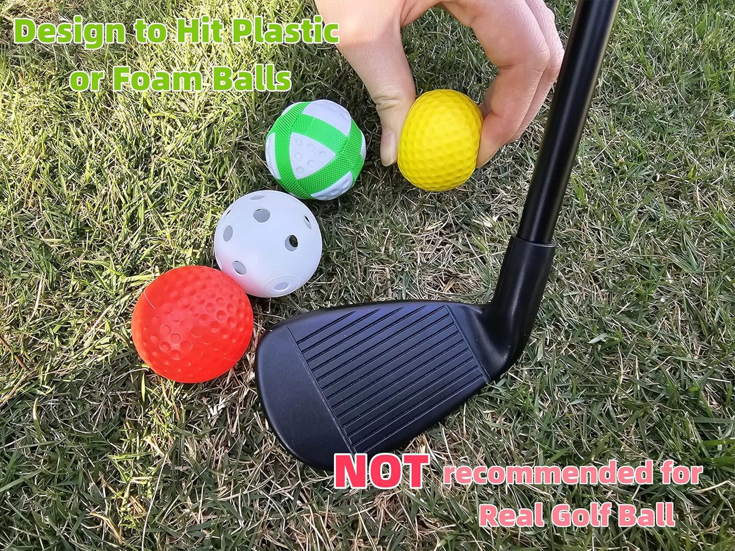 Plastic Golf Club Collapsible - Right Hand for Game & Travel, Golf Chiper Game Club for Junior, Adults Indoor Outdoor Golf Training Bucket Pong Games for Family, Hit Plastic Foam Balls -1PCS